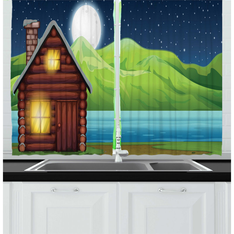 East Urban Home 2 Piece Log Cabin Countryside Theme Image ...