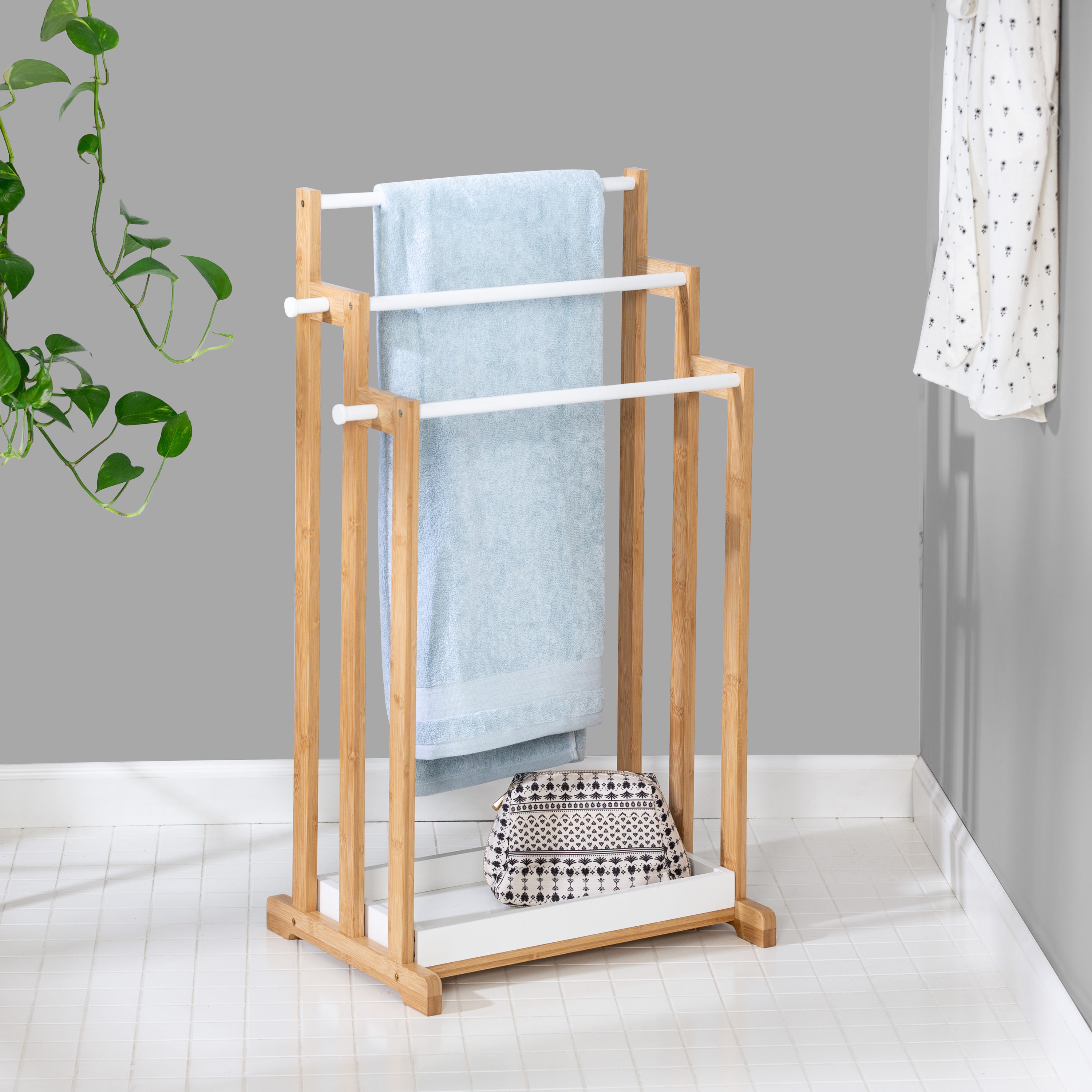 Honey Can Do Bamboo Bath Free Standing Towel Rack Reviews Wayfair Bamboo Bath Free Standing Towel Rack
