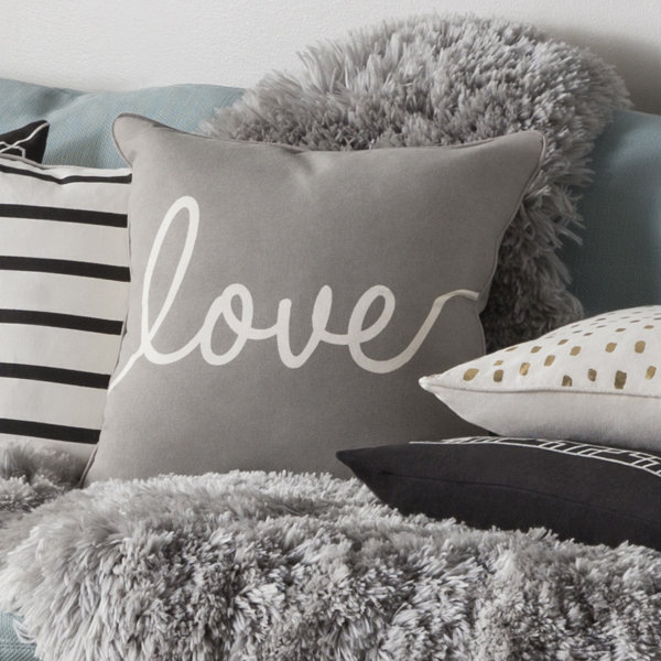 Carnell Romantic Love Cotton Throw Pillow Cover by Mercury Row| @ $25.99