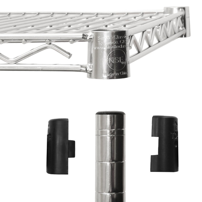 Seville Classics UltraZinc NSF 5Tier Steel Wire Shelving with Wheels