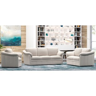 Lyons 3 Piece Leather Living Room Set by Westland and Birch