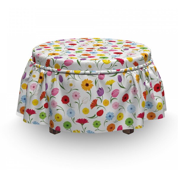 Posy Of Spring Flowers Ottoman Slipcover (Set Of 2) By East Urban Home