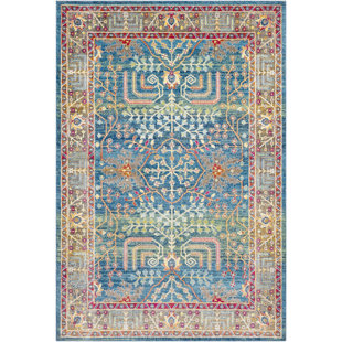 Modern Bungalow Rose Area Rugs Allmodern Tillamook Traditional Silk Fl Bright Blue Sky Area Rug