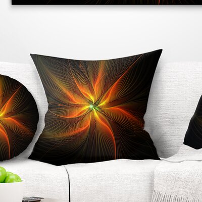 Floral Shiny Fractal Flower Pillow East Urban Home Size: 16