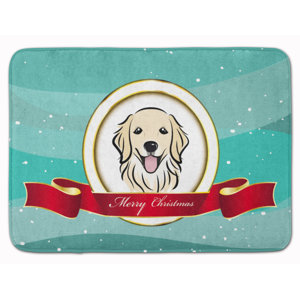 Retriever Merry Christmas Memory Foam Bath Rug