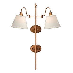 Plug-in or hardwire FSLIVING Antique Brass Swing Arm Wall Light 