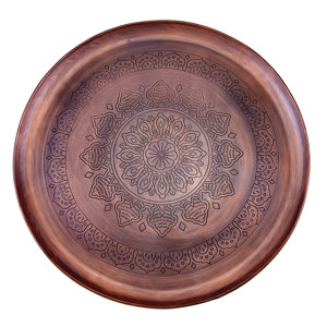 Round Etched Steel Serving Tray