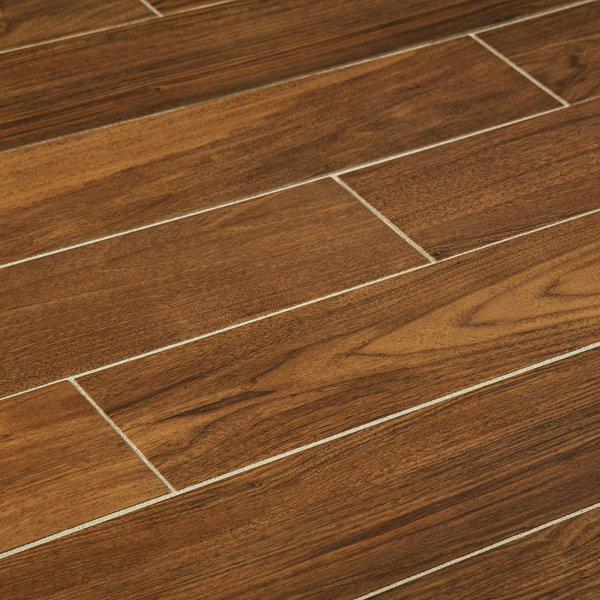 6 x 36 Porcelain Wood Look Tile in Gunstock by Manor
