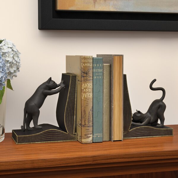 Cat Book End (Set of 2) by Three Posts