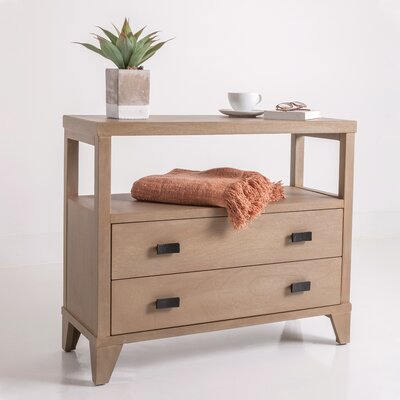 joss and main solid wood 2 drawer end table