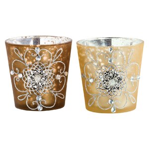 2 Piece Glass Votive Set