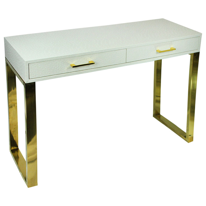 Mercer41 Rectangular Wood And Metal Console Table With 2 ...