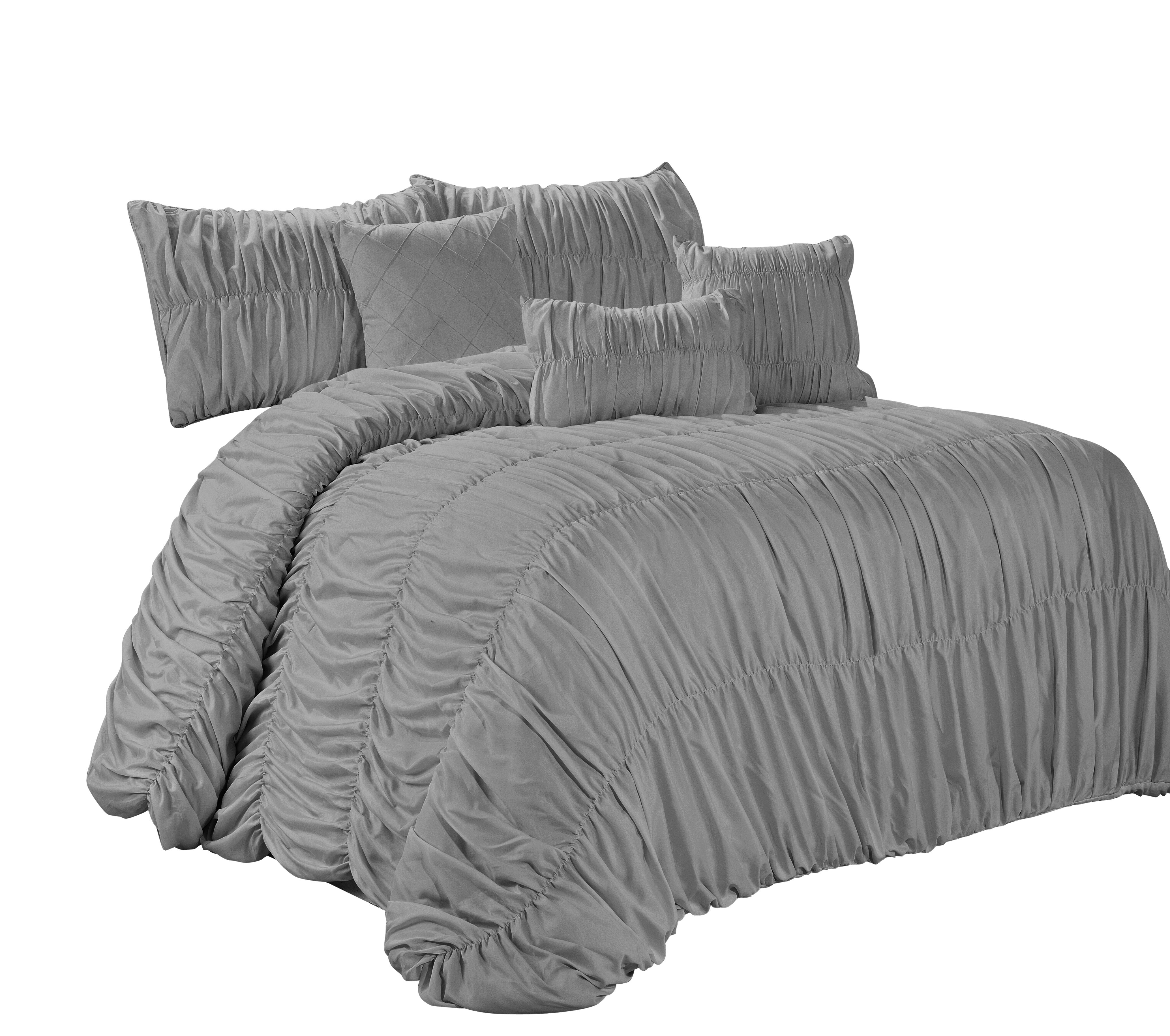 Homechoice International Group Chic Ruched Ruffle Comforter Set