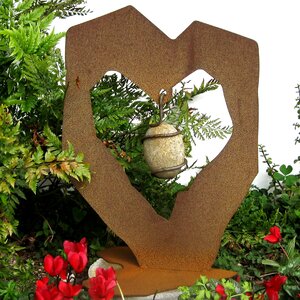 Rock Solid Heart with Stone Statue