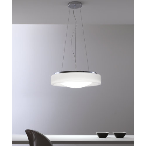 Messer 3-Light Drum Pendant Ebern Designs Colour: Chrome, Bulb: 3 x LED 24W 2160 lm 3000 K (included)