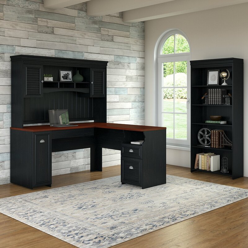 Beachcrest Home Oakridge Desk With Hutch And Bookcase Set