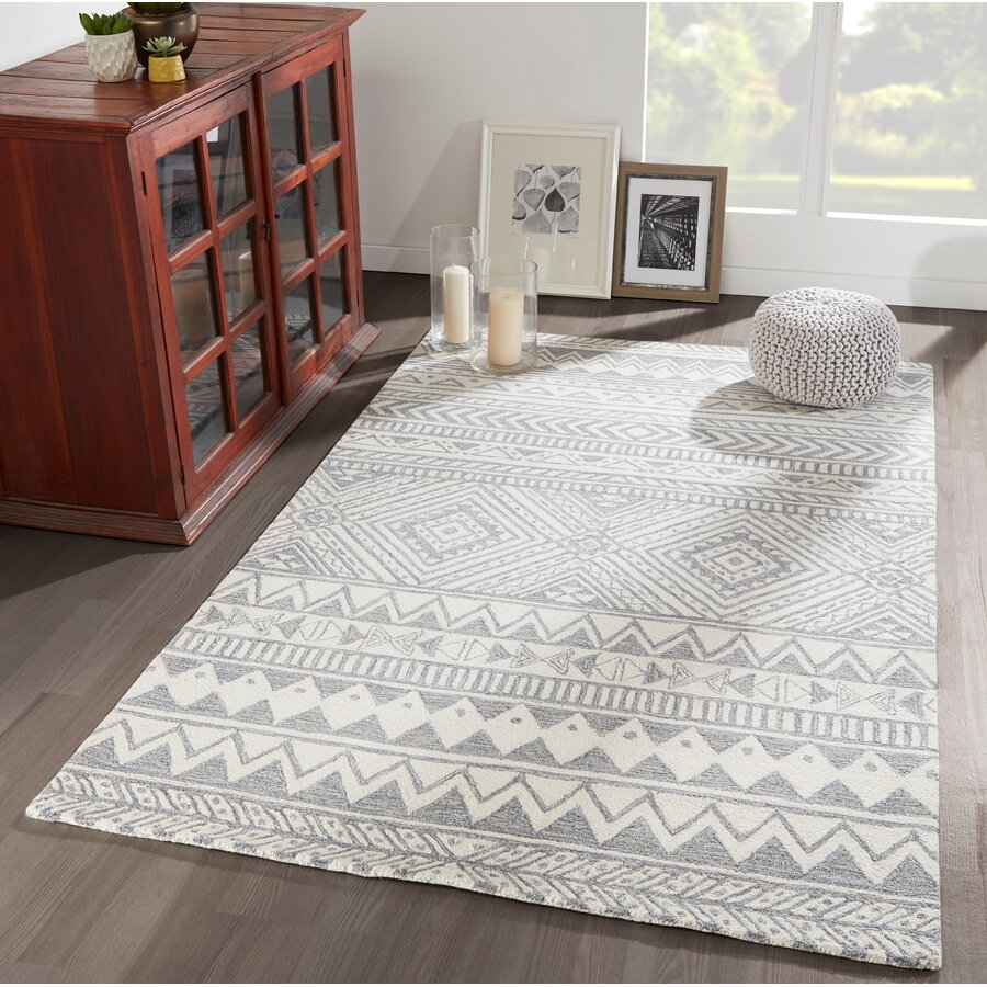 Vanhorn Handmade Wool Ivory/Gray Rug