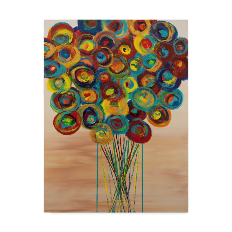 Trademark Art Abstract Oil Flowers Acrylic Painting Print On