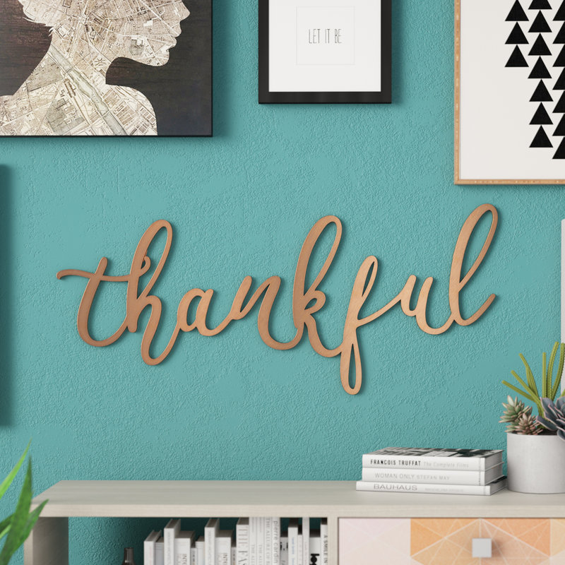 Wrought Studio Thankful Script Wall Décor & Reviews Wayfair