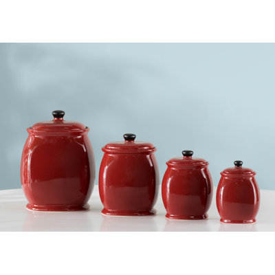 Red Kitchen Canisters & Jars You'll Love | Wayfair