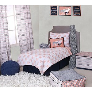 Olivia Tribal Buck Feathers Triangles Muslin 4 Piece Toddler Bedding Set