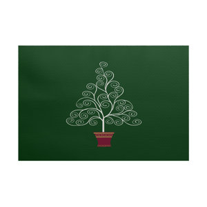 Filigree Tree Green Indoor/Outdoor Area Rug