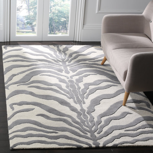 Roloff Ivory & Dark Gray Area Rug by Mercer41