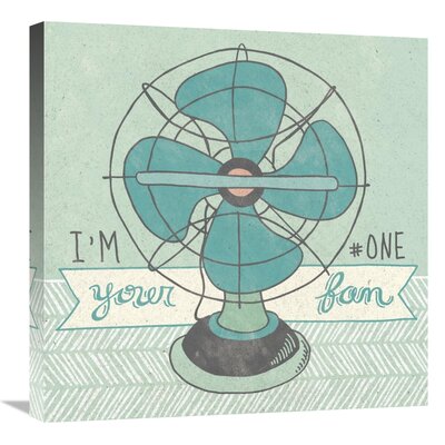 Retro Fan Gray by Mary Urban - Textual Art Print on Canvas East Urban Home Size: 24