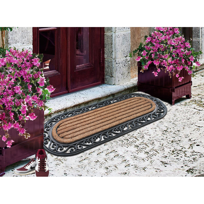 Door Mat Allium Grey Polypropylene Doormat Rubber Back Non Slip Matting Floor