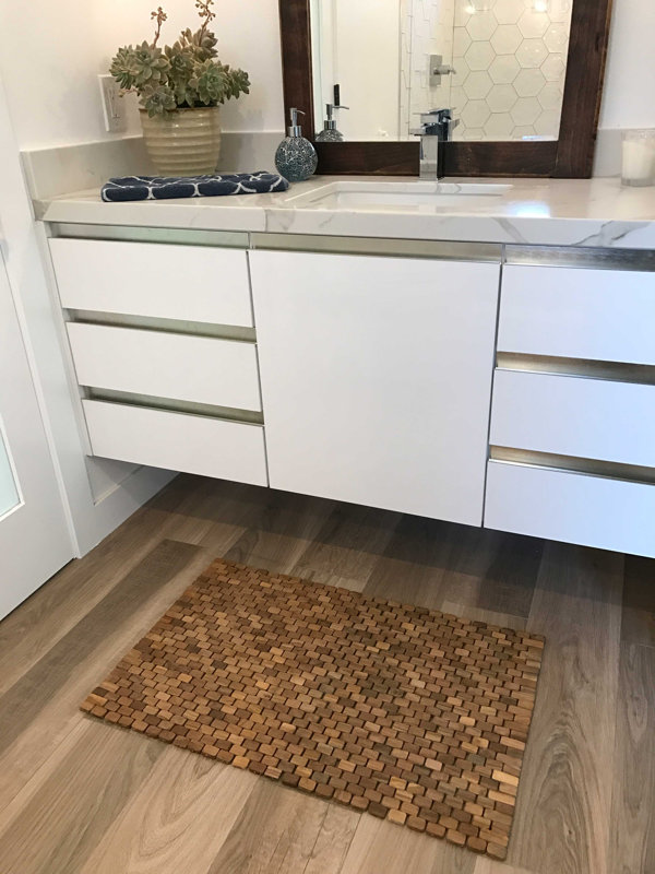 Hip-O Modern Living Oversized Solid Teak Indoor/Outdoor Floor Mat ... Hip-O Modern Living Oversized Solid Teak Indoor/Outdoor Floor Mat ...