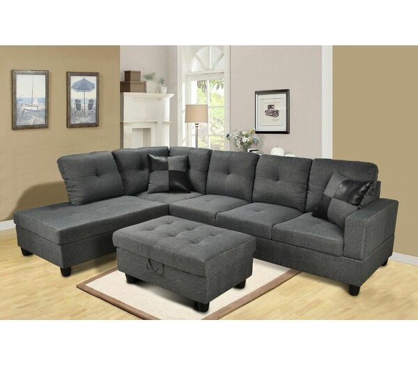 Delphina Sectional With Ottoman By Ebern Designs
