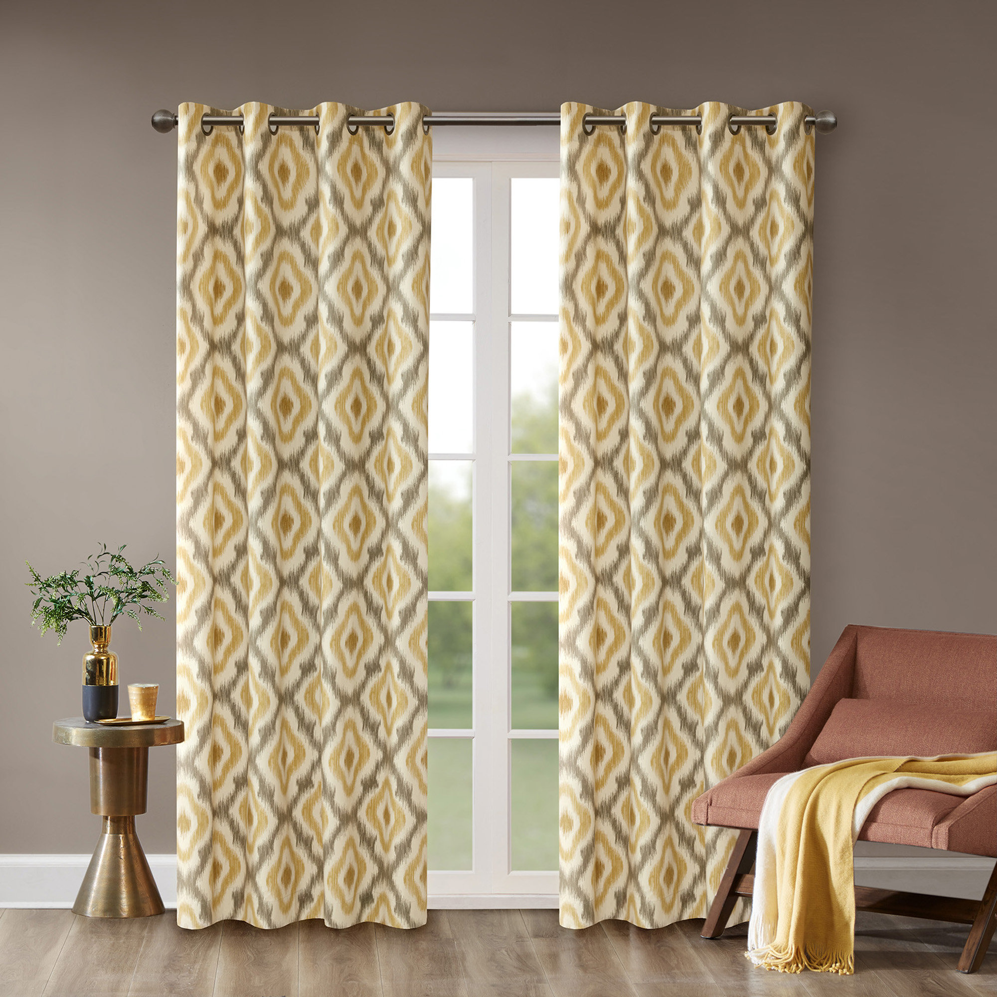 Letchworth Ikat Semi Sheer Grommet Single Curtain Panel Reviews
