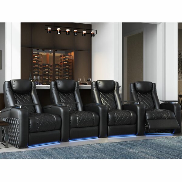 Azure HR Series Curved Home Theater Recliner (Row Of 4) By Red Barrel Studio