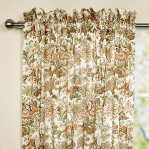 Jocelyn Tenby Nature/Floral Rod Pocket Single Curtain Panel