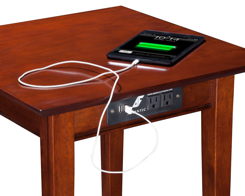 Charlton Home Ithaca End Table with Charging Station & Reviews Wayfair