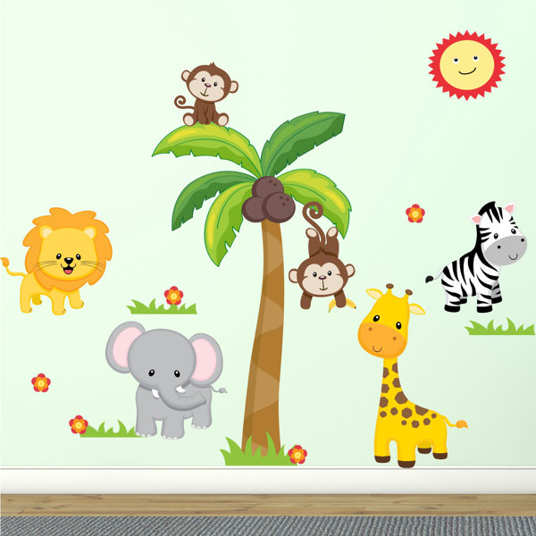 Wall Stickers For Kids Wayfair Jungle Theme Fabric Wall Decal