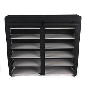 Double 6-Tier 12 Pair Shoe Rack