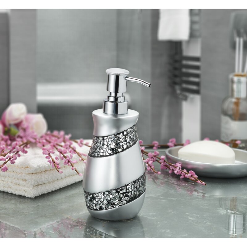 silver bathroom soap dispenser