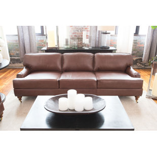 Leather Sofas With Footrest Wayfair Athens Leather Sofa