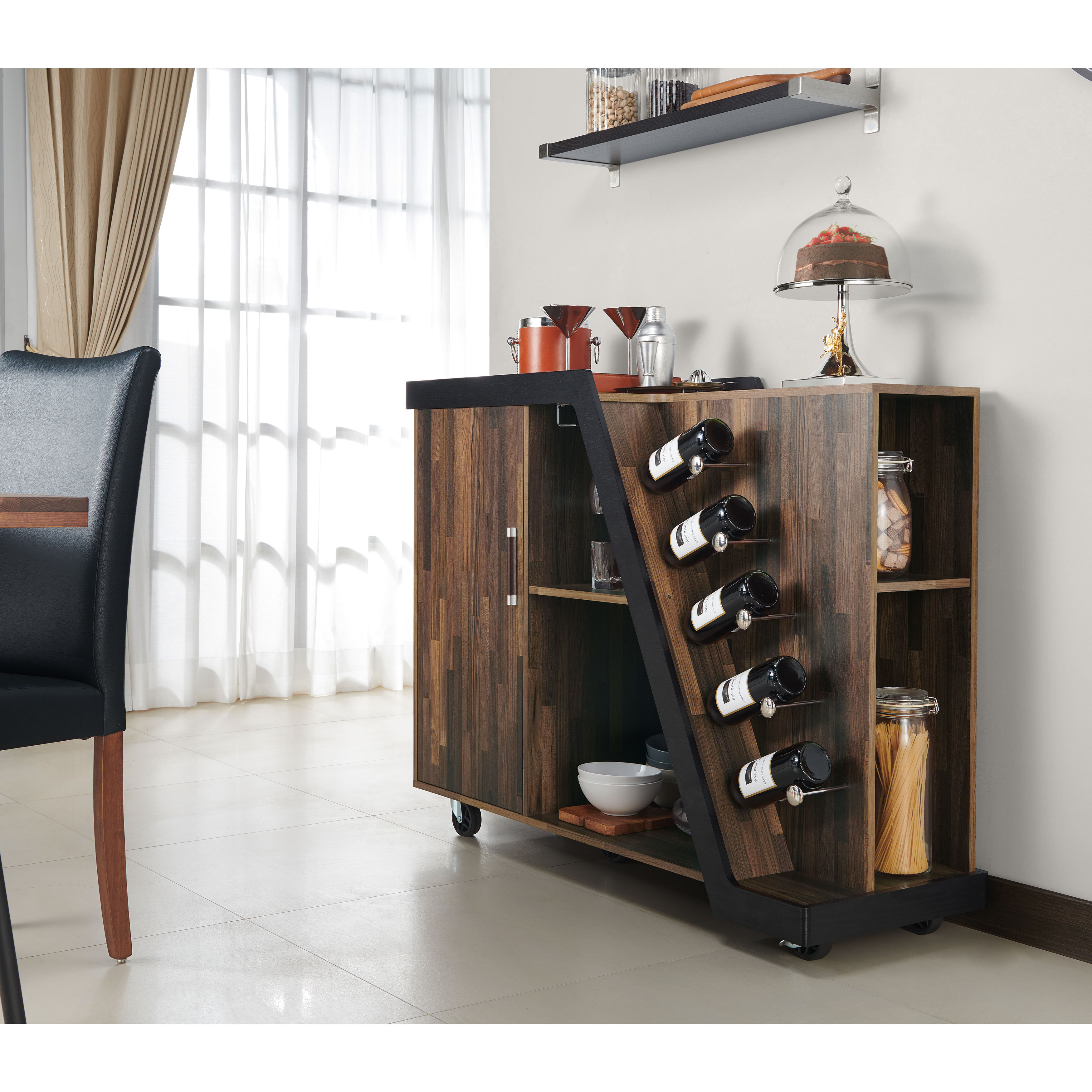 Brayden Studio Simonds Mobile Bar With Wine Storage Reviews