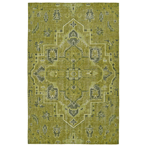 Aanya Hand-Knotted Avocado Area Rug by World Menagerie