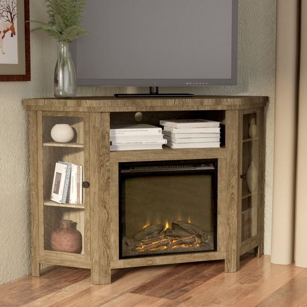 Tieton Corner 48 TV Stand with Fireplace by Mistan