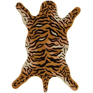 Safari Orange Tiger Area Rug