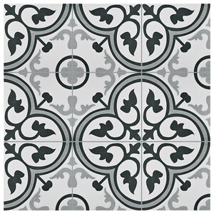 Mora 12.38 x 12.38 Ceramic Field Tile in Gray/White