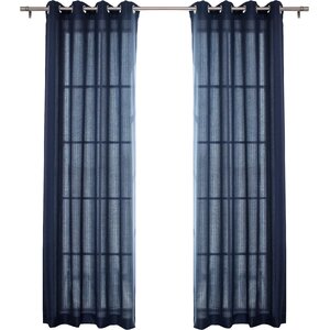 Arrey Solid Semi-Sheer Grommet Curtain Panel (Set of 2)