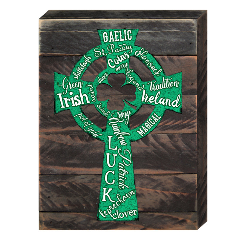 Designocracy Saint Patrick S Decorated Celtic Cross Wooden Wall