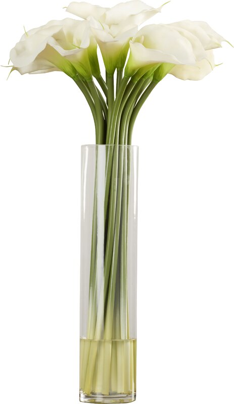 Calla Lily in Cylinder Silk Flower Arrangement & Reviews | Birch Lane