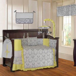 Damask 10 Piece Crib Bedding Set