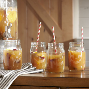 Jack-o'-Lantern Drinking Jars (Set of 4)