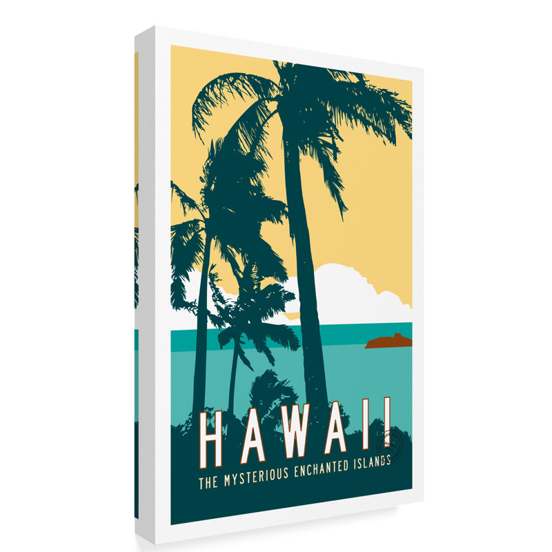 Ebern Designs Hawaii Travel Poster Graphic Art Print On Wrapped Canvas Reviews Wayfair